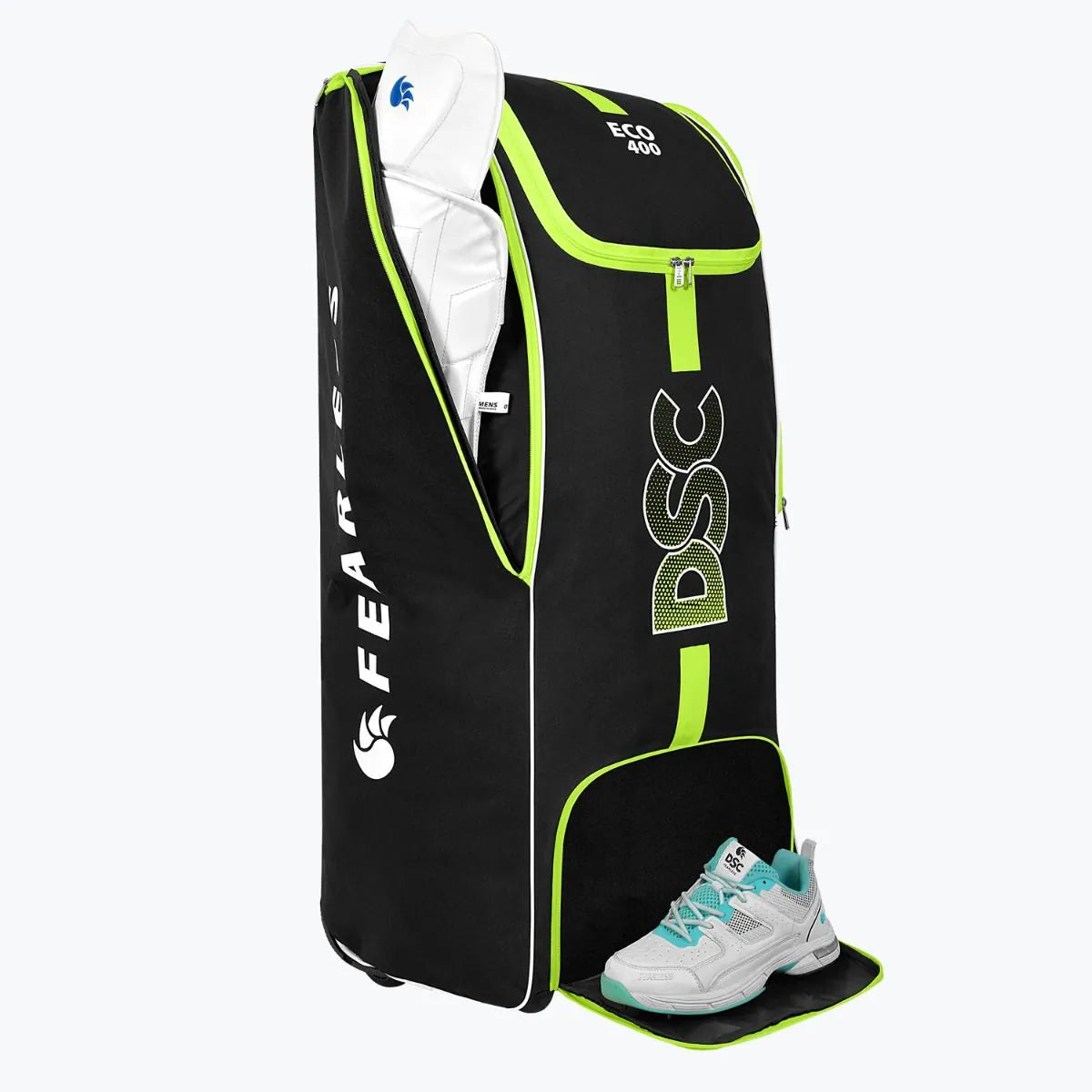 Cricket kitbag DSC Eco 400 Wheelie Kitbag by Cric Studio Canada with a large main compartment and sturdy wheels