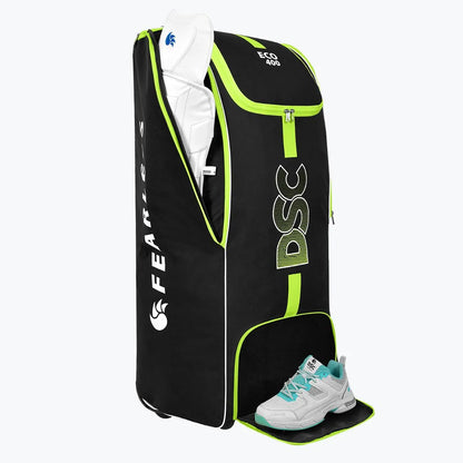 Cricket kitbag DSC Eco 400 Wheelie Kitbag by Cric Studio Canada with a large main compartment and sturdy wheels