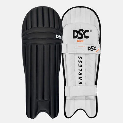 Cric Studio Canada Flex Lite Moulded Batting Leg Guard in black, lightweight cricket batting leg guard with protective padding.