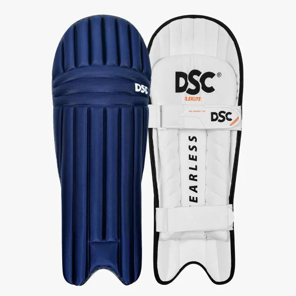 Navy blue Cric Studio Canada Flex Lite Moulded Batting Leg Guard showing padded protective cricket leg guard for batting.