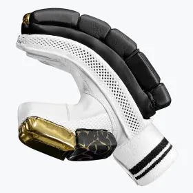 Black DSC Strike 20/20 Batting Gloves by Cric Studio Canada, padded cricket batting gloves showing grip and finger protection.