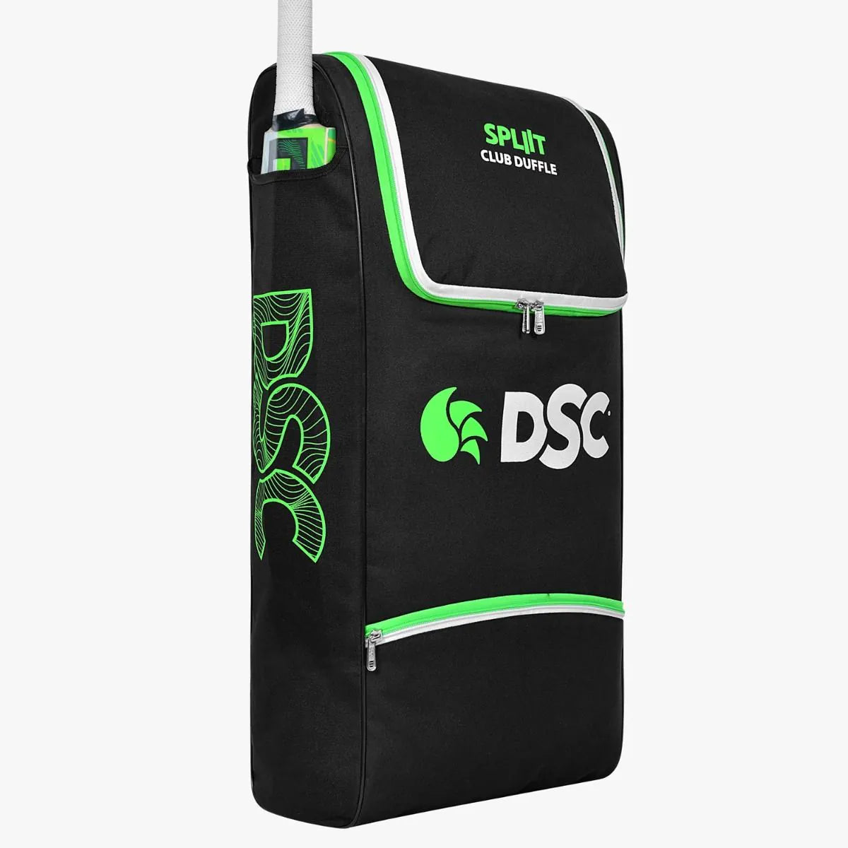 Cric Studio Canada DSC Split Club Duffle Kitbag shown with adjustable shoulder strap and large main compartment for sports gear.