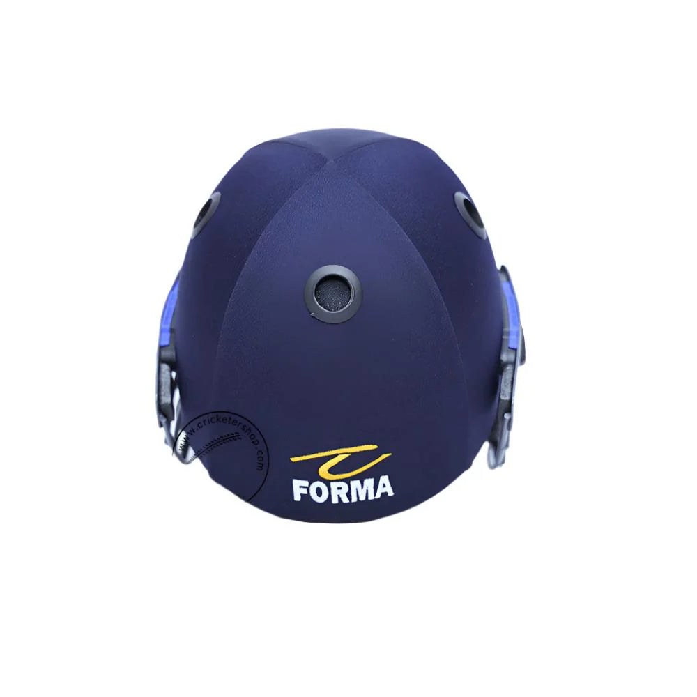Cricket helmet with steel grill, Forma Little Master MST by Cric Studio Canada, featuring a durable protective design and secure fit.