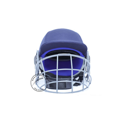 Cricket helmet with steel grill, Forma Little Master MST helmet by Cric Studio Canada, black and white design with ventilation vents.