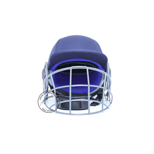 Cricket helmet with steel grill, Forma Little Master MST helmet by Cric Studio Canada, black and white design with ventilation vents.