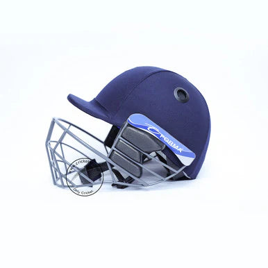 Cricket helmet by Cric Studio Canada with steel grill for protection, designed for young players in the Forma Little Master MST series.