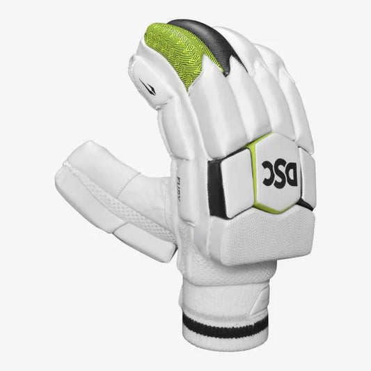 Cric Studio Canada DSC Fury Batting Gloves showing black and orange padded cricket batting gloves with grip palms