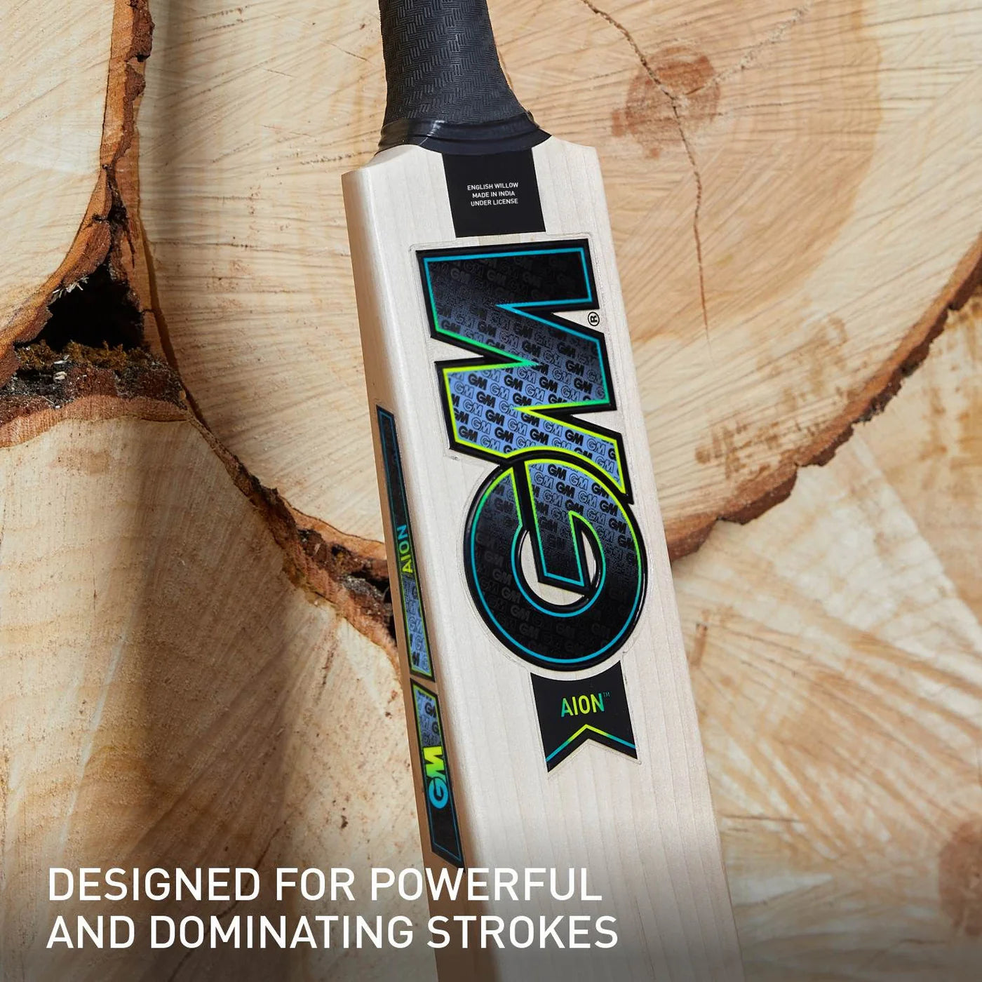 Cric Studio Canada GM 444 Aion English Willow Cricket Bat with a light wood finish and traditional grip for cricket play