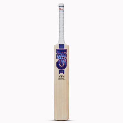 GM 444 Mana English Willow Cricket Bat by Cric Studio Canada, showing the bat's polished wooden blade and handle design.