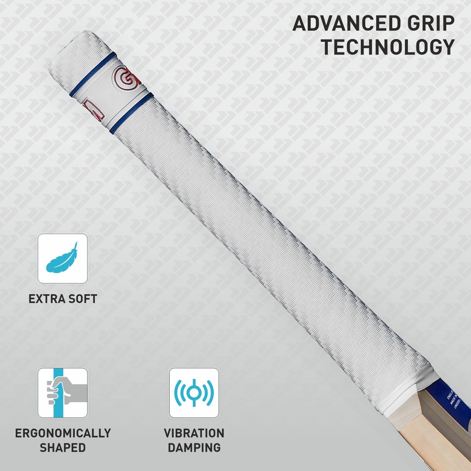Cric Studio Canada GM 444 Mana English Willow Cricket Bat displayed with a wooden handle and smooth blade surface.