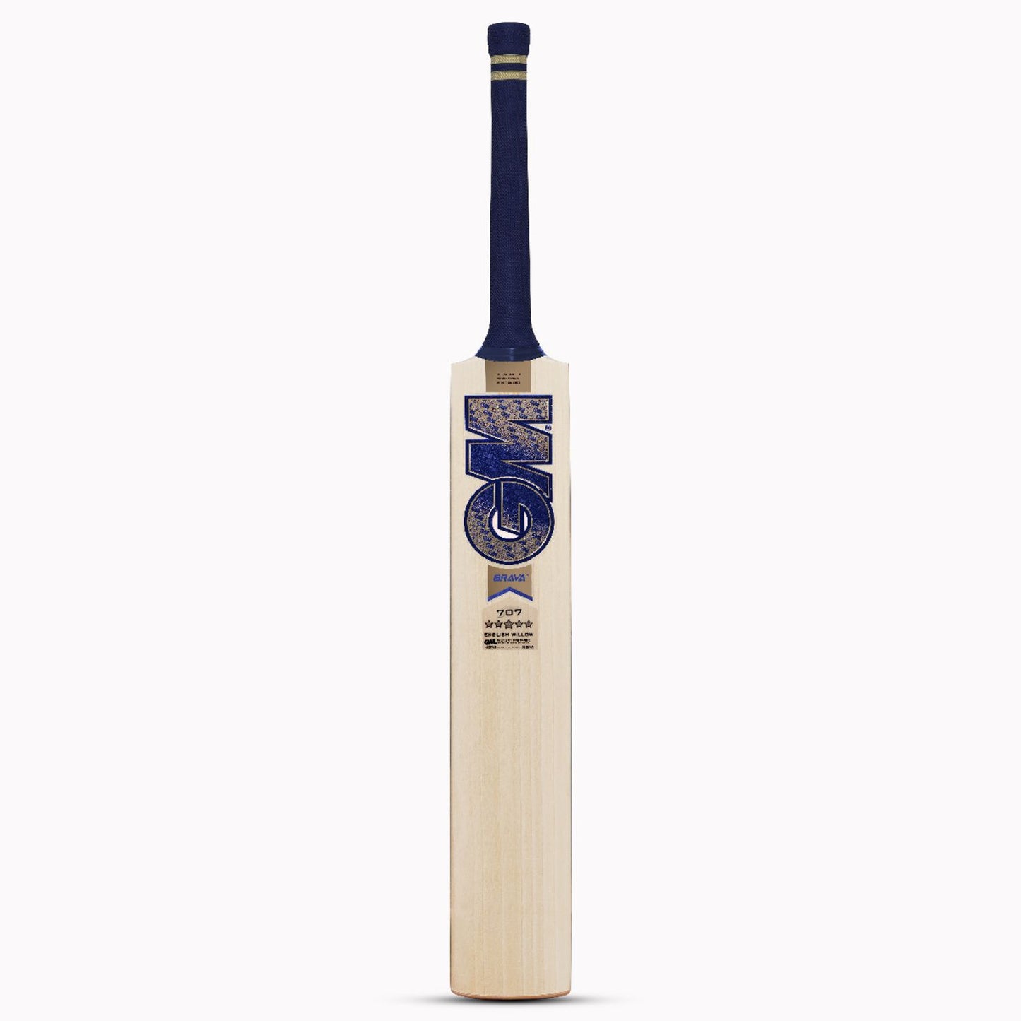 GM 707 Brava English Willow Cricket Bat by Cric Studio Canada, showing the signature design and detailed craftsmanship.