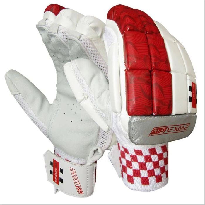 Gray-Nicolls GN4 Enforcer batting gloves with padded palms and adjustable straps for cricket players.