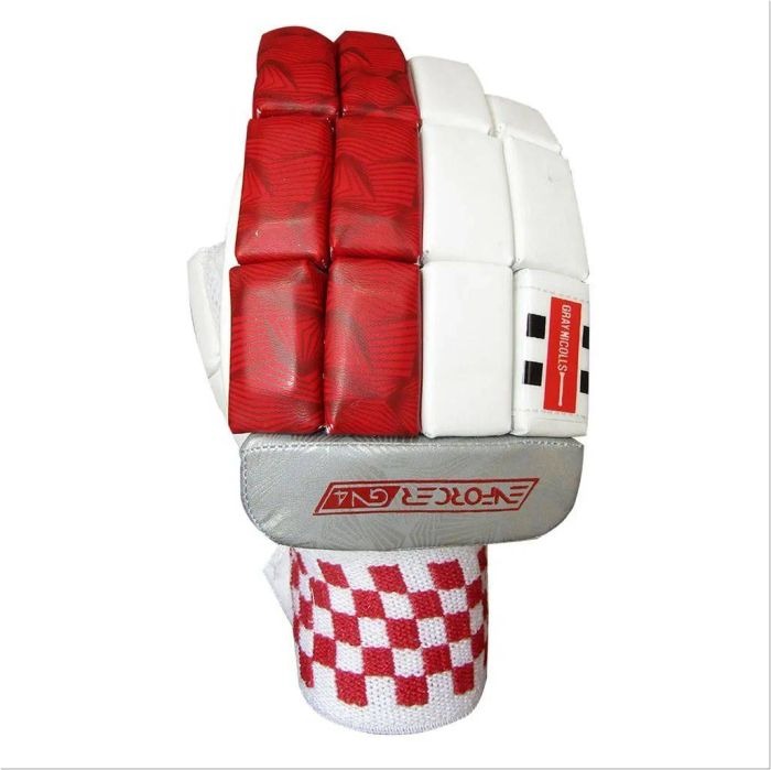 Gray-Nicolls GN4 Enforcer batting gloves with padded palms and adjustable straps, designed for cricket players.