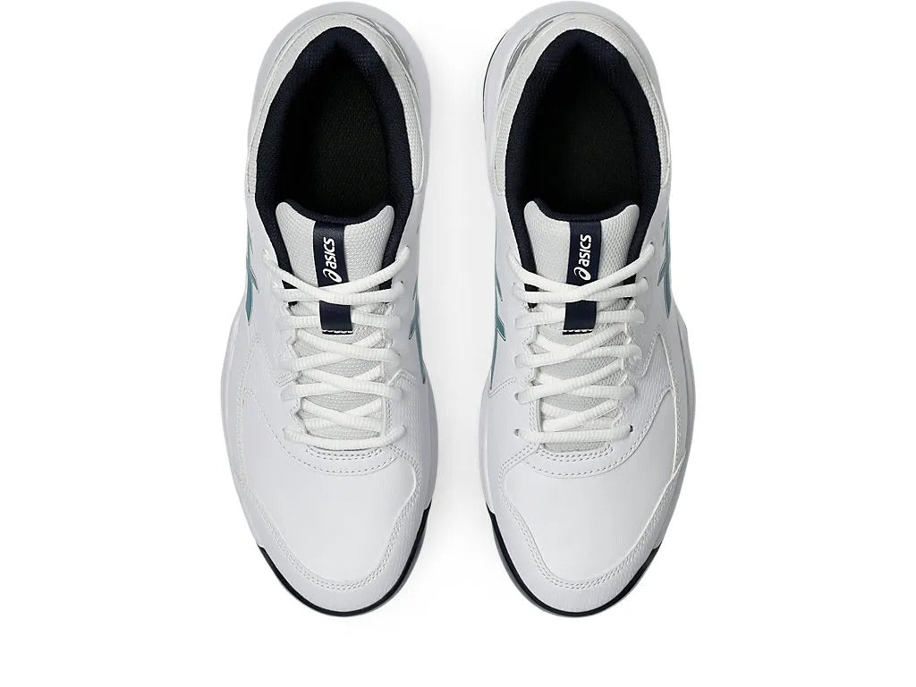 Asics Gel Lethal Field 2 cricket shoes in black with white accents, featuring durable sole and supportive design for cricket players