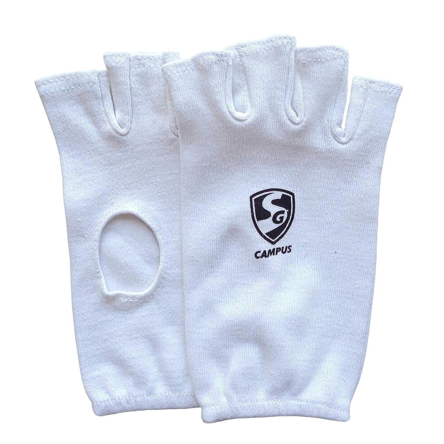 Cric Studio Canada SG Campus inner gloves, black accessories with soft fabric, designed for comfortable indoor sports wear.