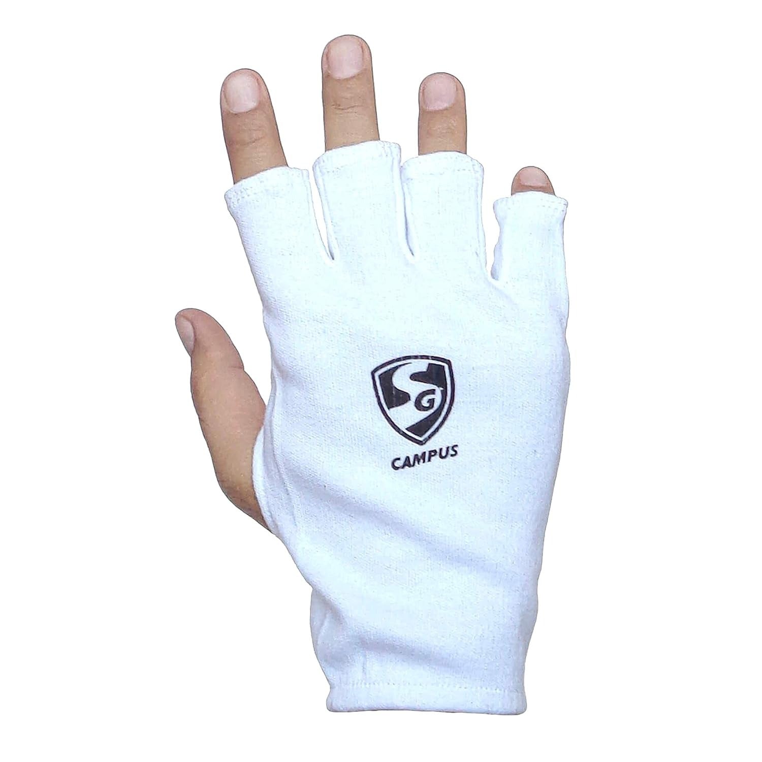 Cric Studio Canada SG Campus inner gloves, black fabric accessories with elastic cuffs for comfortable fit.