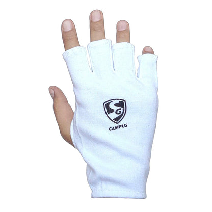 Cric Studio Canada SG Campus inner gloves, black fabric accessories with elastic cuffs for comfortable fit.