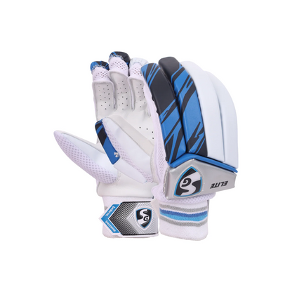 Cric Studio Canada SG Elite Batting Gloves showing black and red padded cricket batting gloves with grip palms.