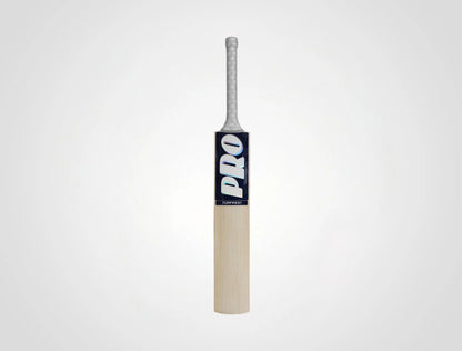 Cricket bat from Cric Studio Canada, PROTOS TORNADO GARDE-3 model, showing the wooden blade and grip with branding.