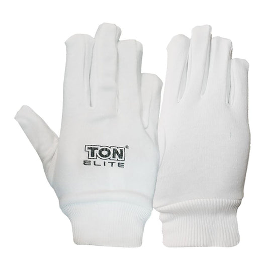 Pair of Cric Studio Canada SS TON Elite men's full finger gloves, black accessories designed for comfort and durability.
