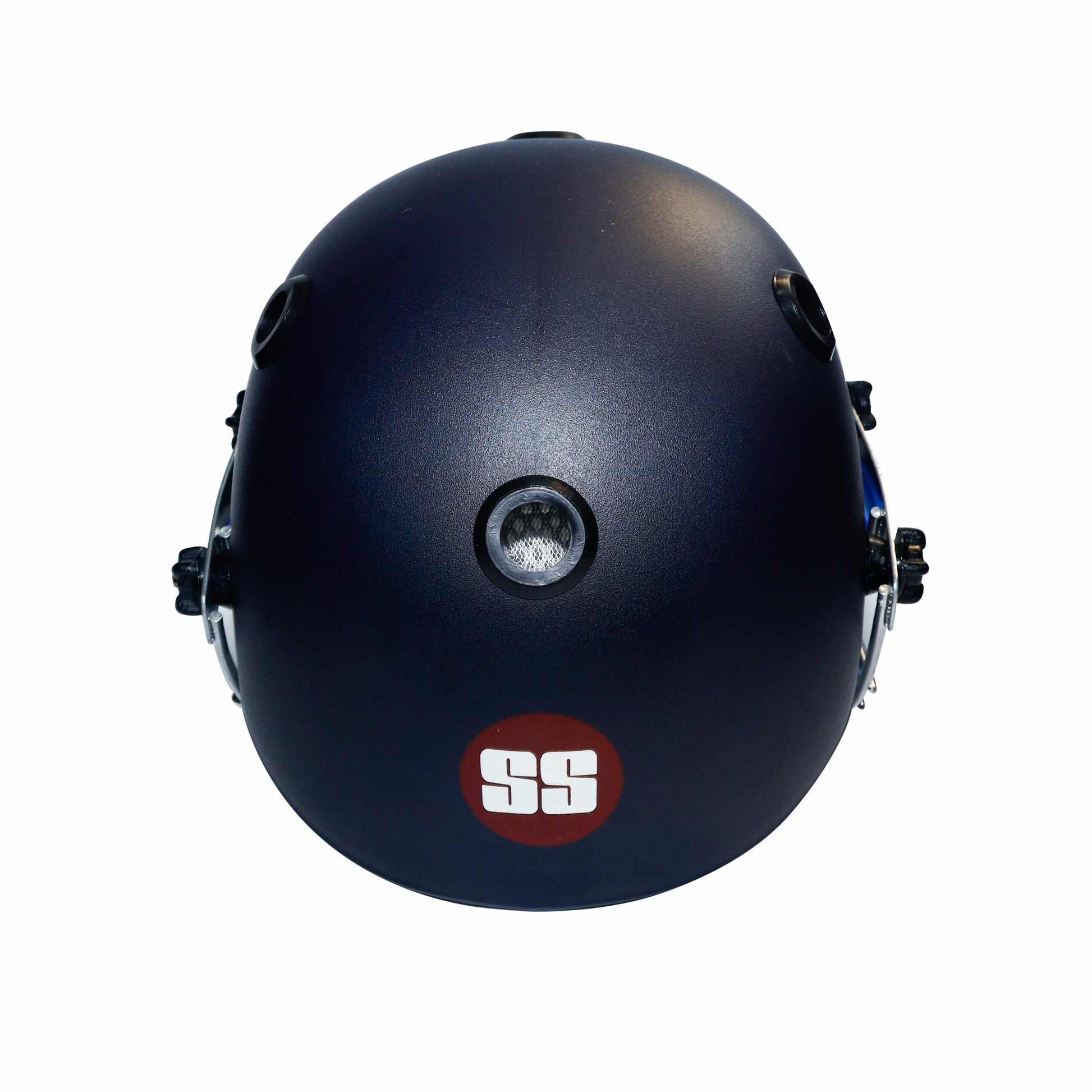 SS Elite cricket helmet with face guard, black and yellow design, adjustable straps, and ventilation for optimal safety.