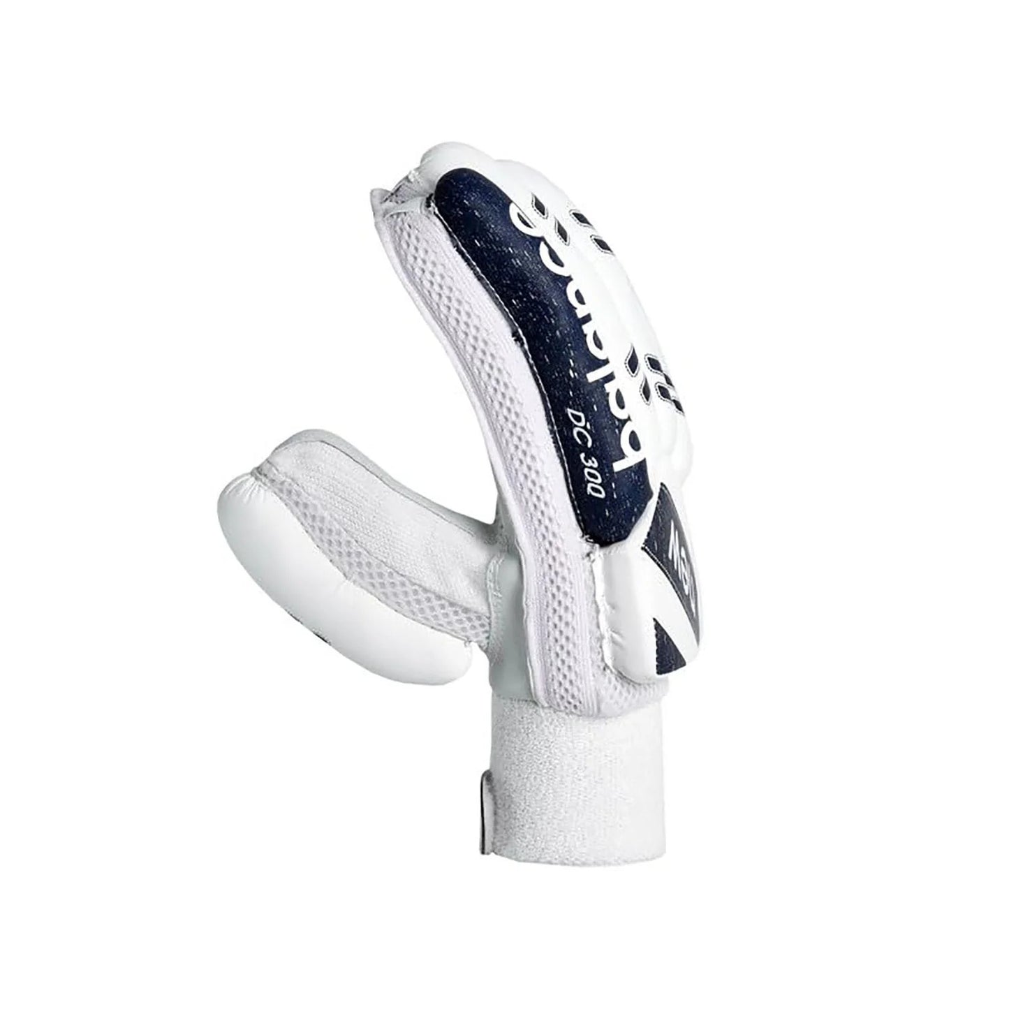 New Balance DC 3i RH batting gloves by Cric Studio Canada showing black and white cricket gloves with padding and grip.