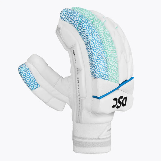 Cric Studio Canada DSC Cynos Pro batting gloves with padded palms and adjustable wrist straps for cricket players.