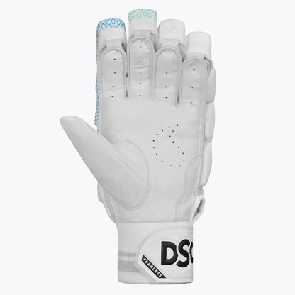 Cric Studio Canada DSC Cynos Pro batting gloves with black and white design, padded palms, and adjustable wrist straps for cricket players