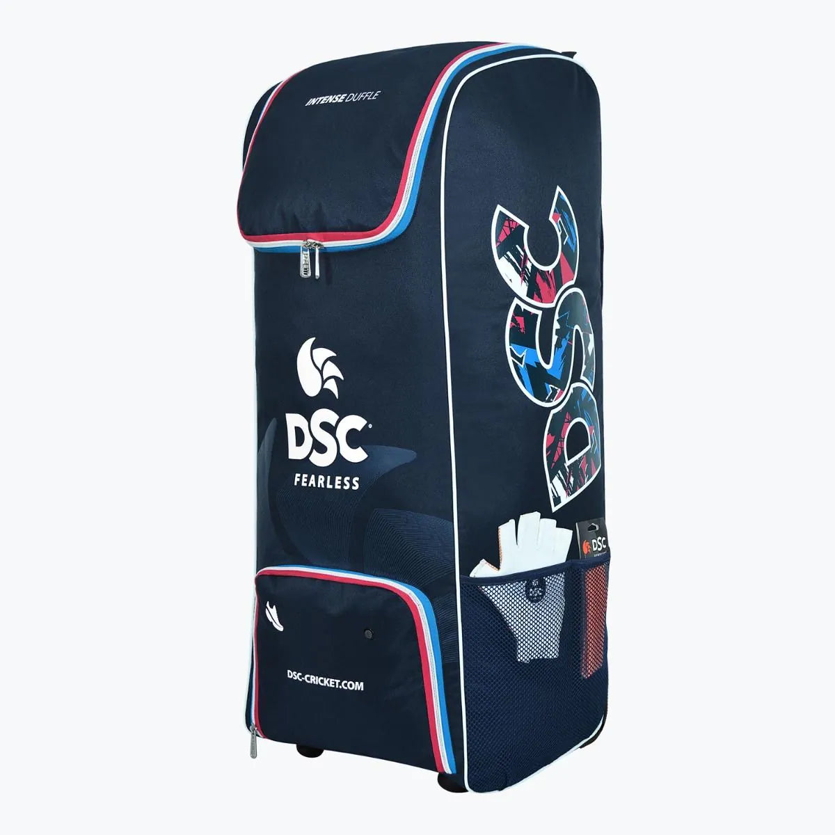 Cric Studio Canada DSC Intense Junior Duffle Kitbag shown in black with adjustable shoulder strap and zippered compartments.