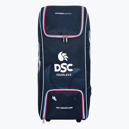 Cric Studio Canada DSC Intense Junior Duffle Kitbag in black with orange accents, featuring handles and a spacious main compartment.