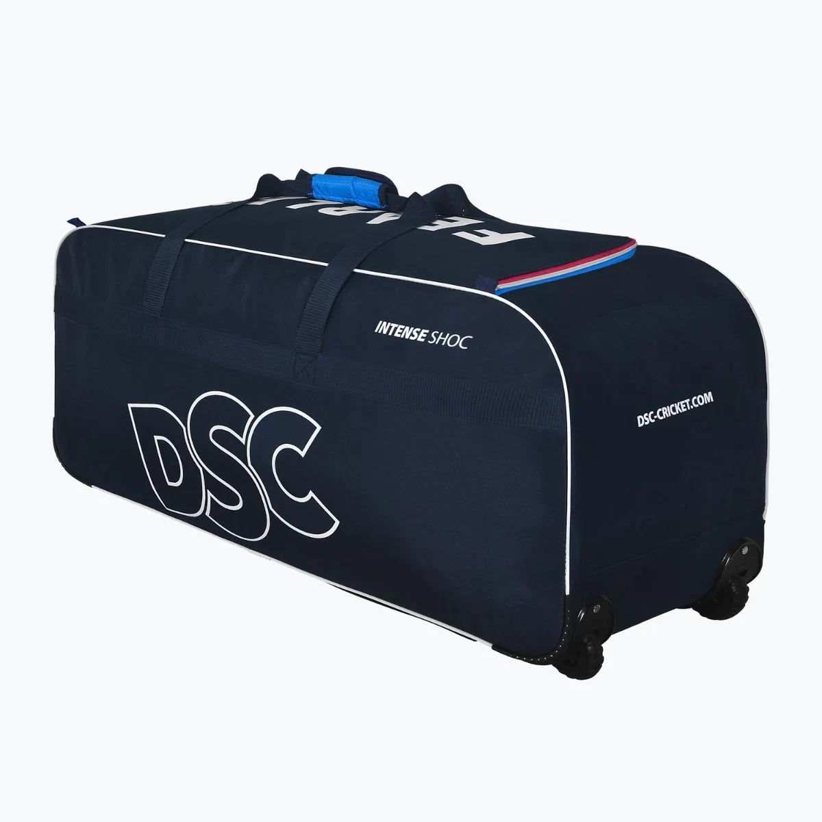 Cricket kit bag by Cric Studio Canada, DSC Intense Shoc series, featuring multiple compartments and durable material for sports gear.