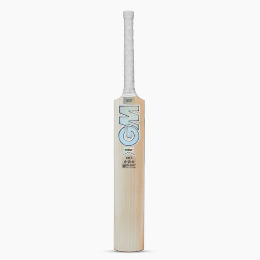 Cric Studio Canada GM 606 Kryos English Willow Cricket Bat with a sturdy handle and smooth blade for cricket playing.