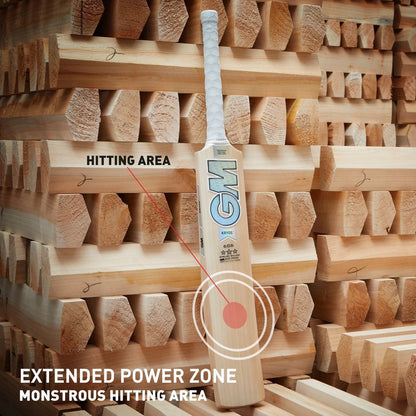 Cric Studio Canada GM 606 Kryos English Willow Cricket Bat with a light-colored wood finish and a sturdy handle.