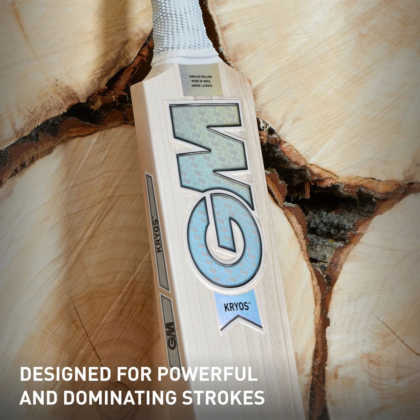 Cric Studio Canada GM 606 Kryos English Willow Cricket Bat with a polished wooden finish and traditional handle design.