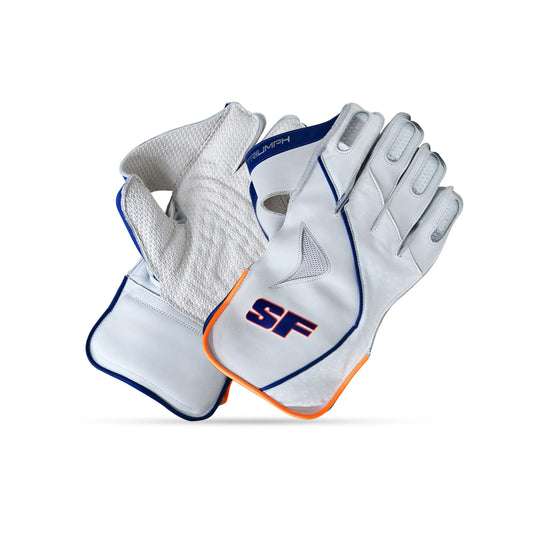 Cric Studio Canada SF Triumph WK wicketkeeping gloves displayed on a white background, showing padded finger and palm protection