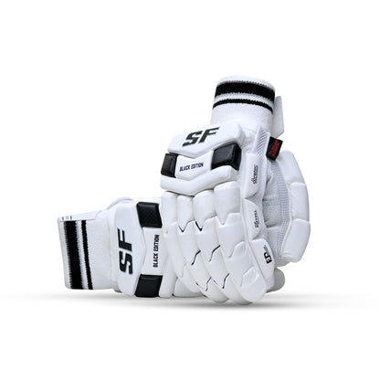 Cric Studio Canada SF Black Edition Batting Gloves with padded palms and adjustable wrist straps for cricket batting protection