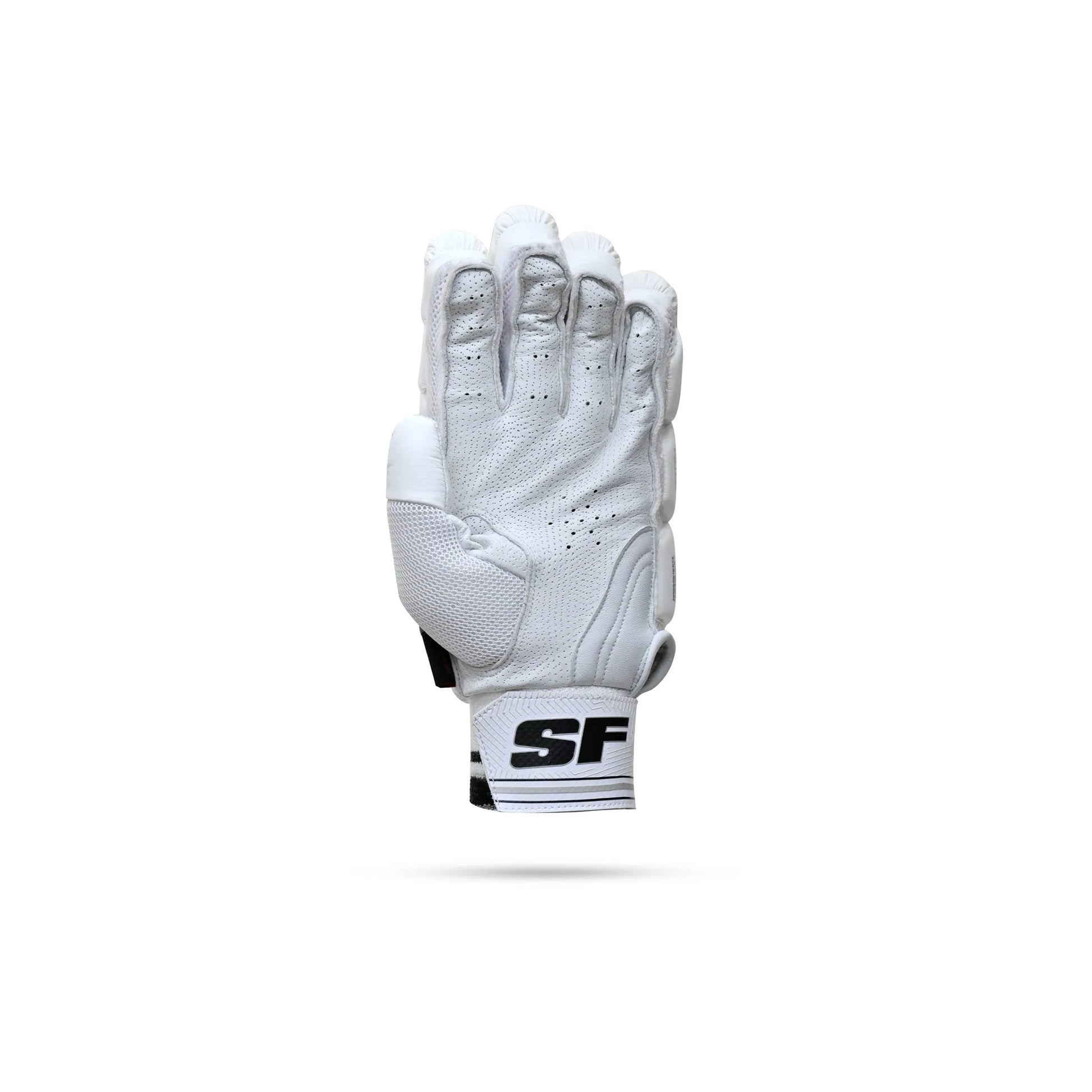 Black edition Cric Studio Canada batting gloves with padded palms and adjustable wrist straps for cricket players.