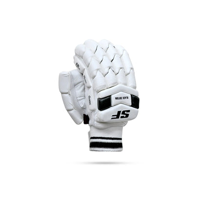 Cric Studio Canada SF Black Edition batting gloves with padded palms and adjustable wrist straps for cricket players.