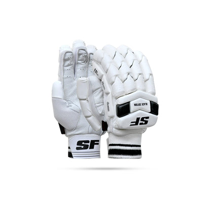 Cric Studio Canada SF Black Edition batting gloves with padded palms and finger protection for cricket batting.
