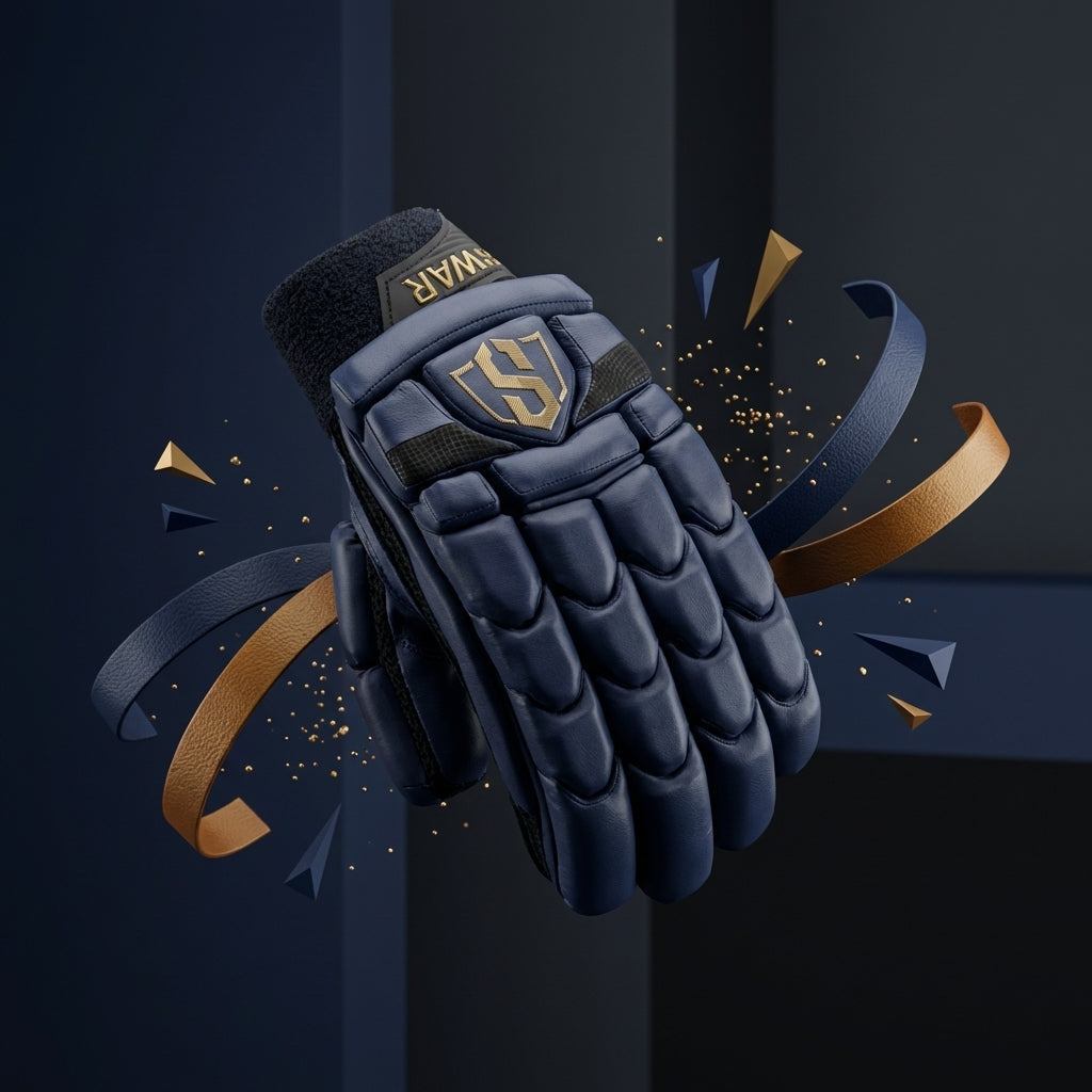 Cric Studio Canada SWAR APPO batting gloves with padded palms and adjustable wrist straps, designed for cricket batting.