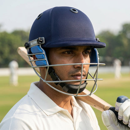 SS Helmet Matrix Junior cricket helmet with face guard and ventilation for junior players, in black and yellow colors.