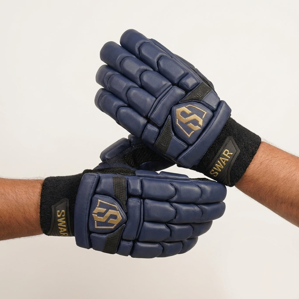 Cric Studio Canada SWAR APPO batting gloves with padded palms and adjustable wrist straps, designed for cricket batting comfort.