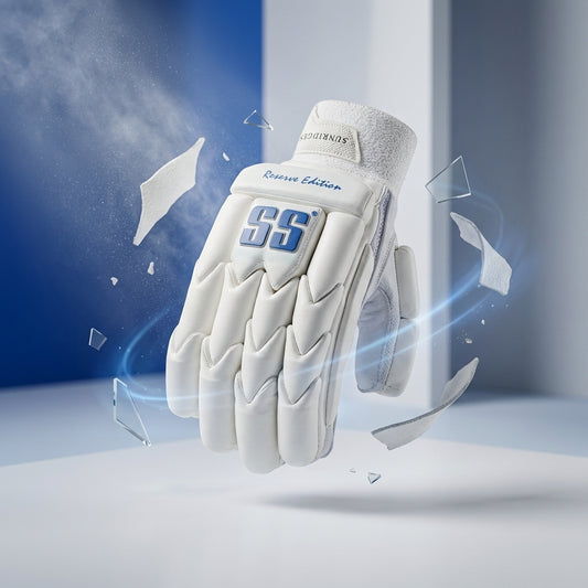 Crick Studio Canada SS Reserve Edition batting gloves with padded palms and adjustable straps, designed for cricket players.