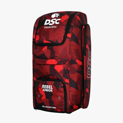 Cric Studio Canada DSC Rebel Duffle JR Kitbag showing navy blue fabric with carry handles and zipper closure.