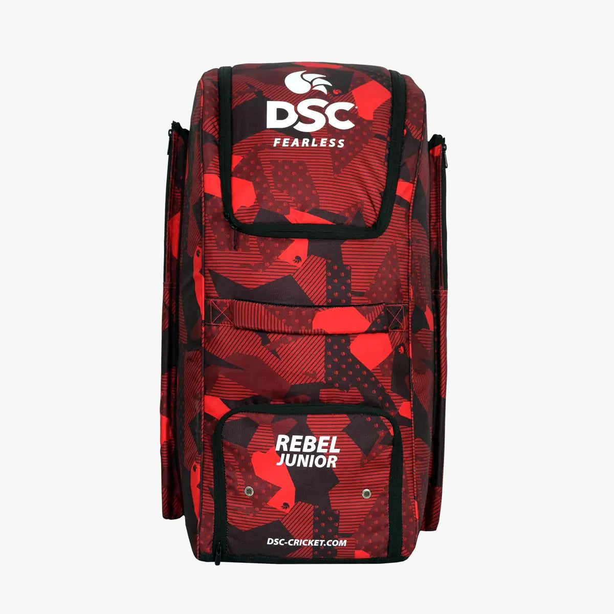 Cric Studio Canada DSC Rebel Duffle JR kitbag in navy blue with handle and zipper, designed for young athletes.