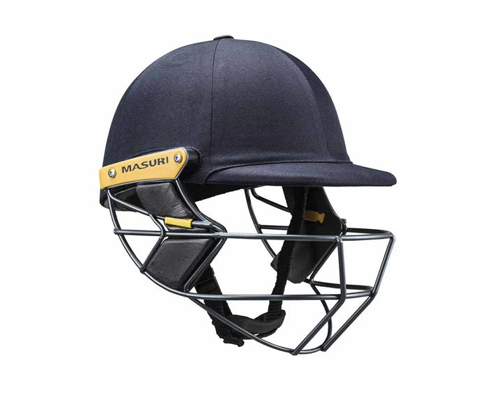 Senior navy Masuri Helmet T Line Steel by Cric Studio Canada, showing a steel safety helmet with T Line design and adjustable straps.