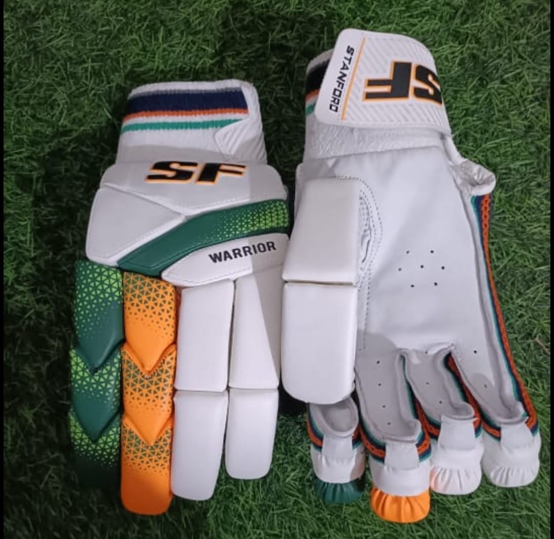 Cric Studio Canada SF B/G Warrior MRH Batting Gloves with padded palms and adjustable wrist straps for cricket batting protection