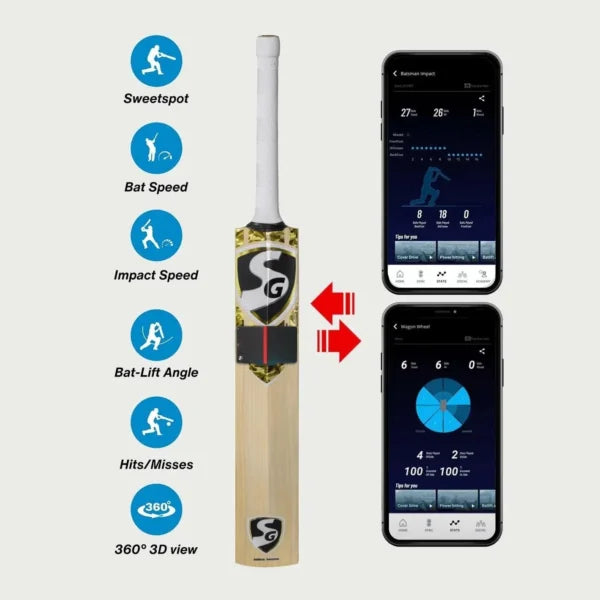 SG Str8bat Cricket Bat Sensor portable swing analyzer with mobile app metrics