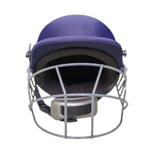 Plain black MRF Prodigy cricket helmet by Cric Studio Canada with skull design for head protection.